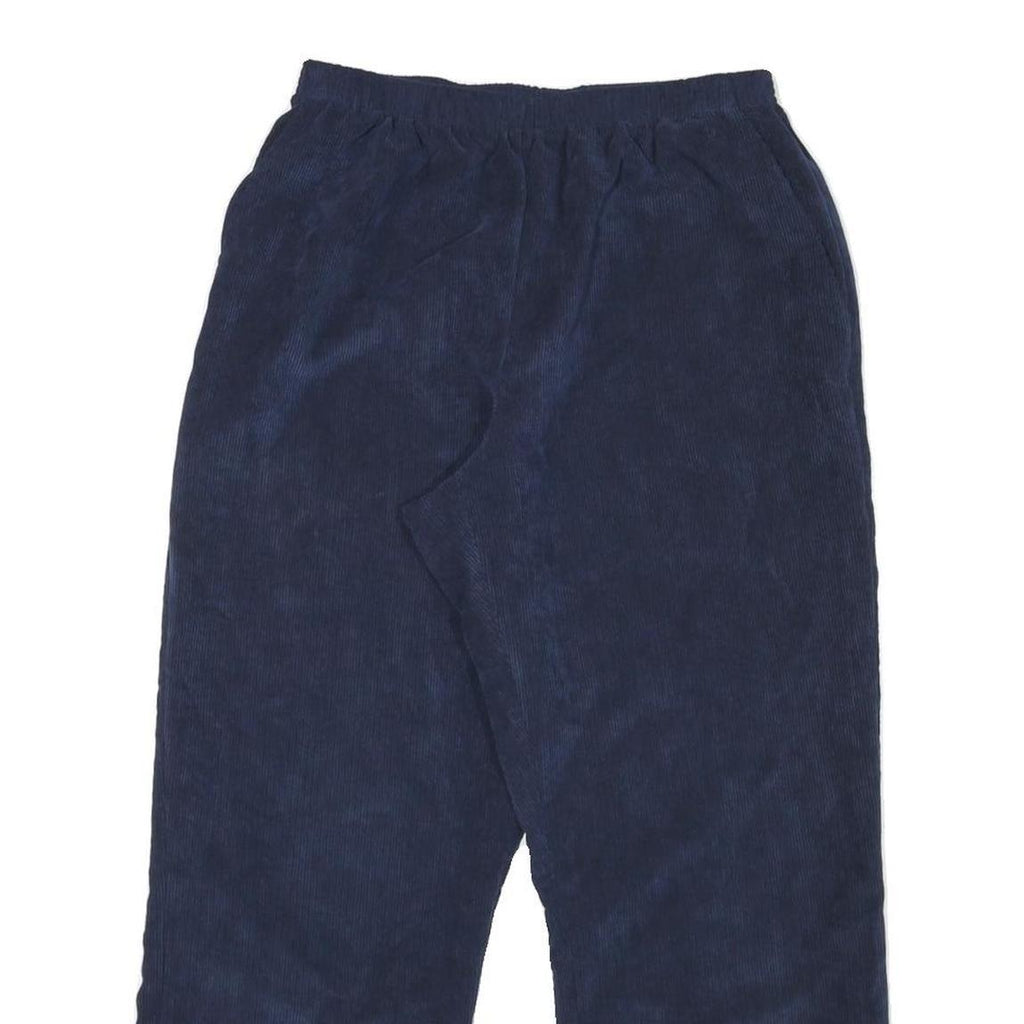 ALFRED DUNNER Womens Cotton Blend Navy Relaxed Straight Trousers W26 L26