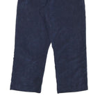 ALFRED DUNNER Womens Cotton Blend Navy Relaxed Straight Trousers W26 L26