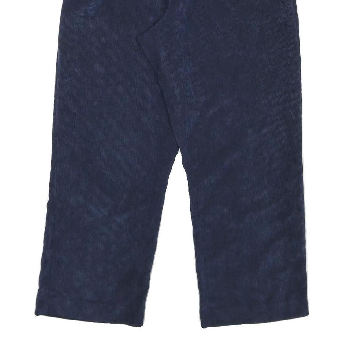 ALFRED DUNNER Womens Cotton Blend Navy Relaxed Straight Trousers W26 L26