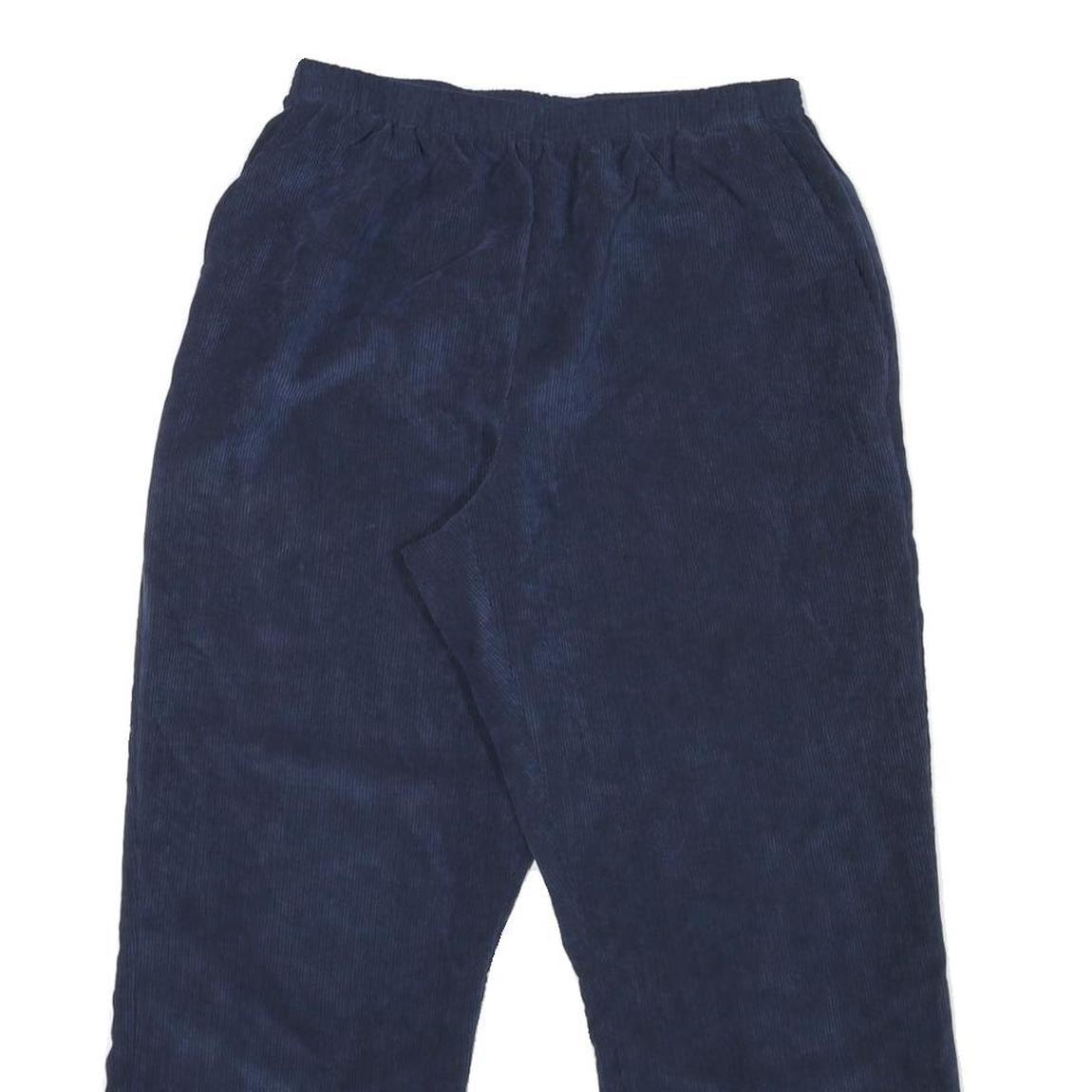 ALFRED DUNNER Womens Cotton Blend Navy Relaxed Straight Trousers W26 L26