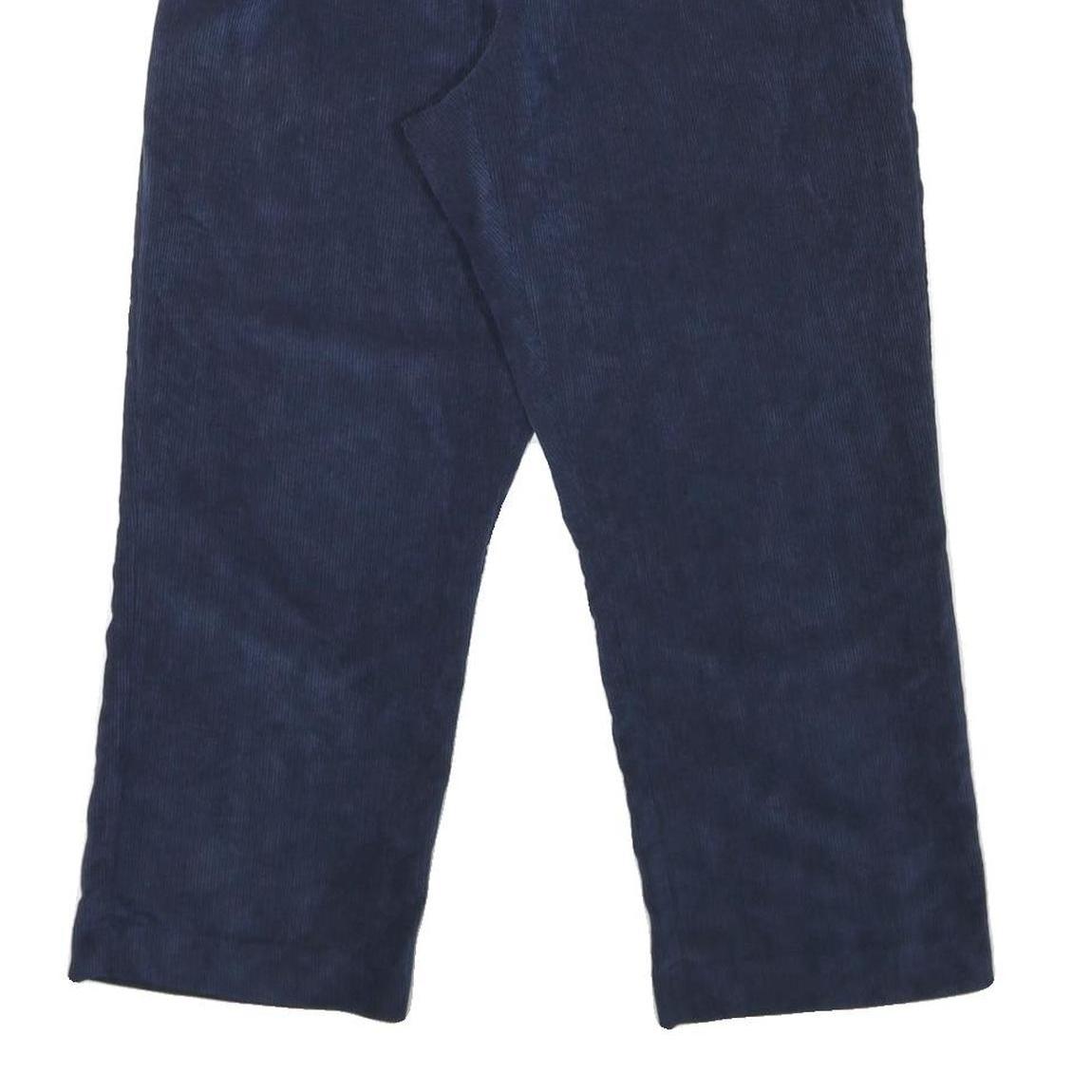 ALFRED DUNNER Womens Cotton Blend Navy Relaxed Straight Trousers W26 L26