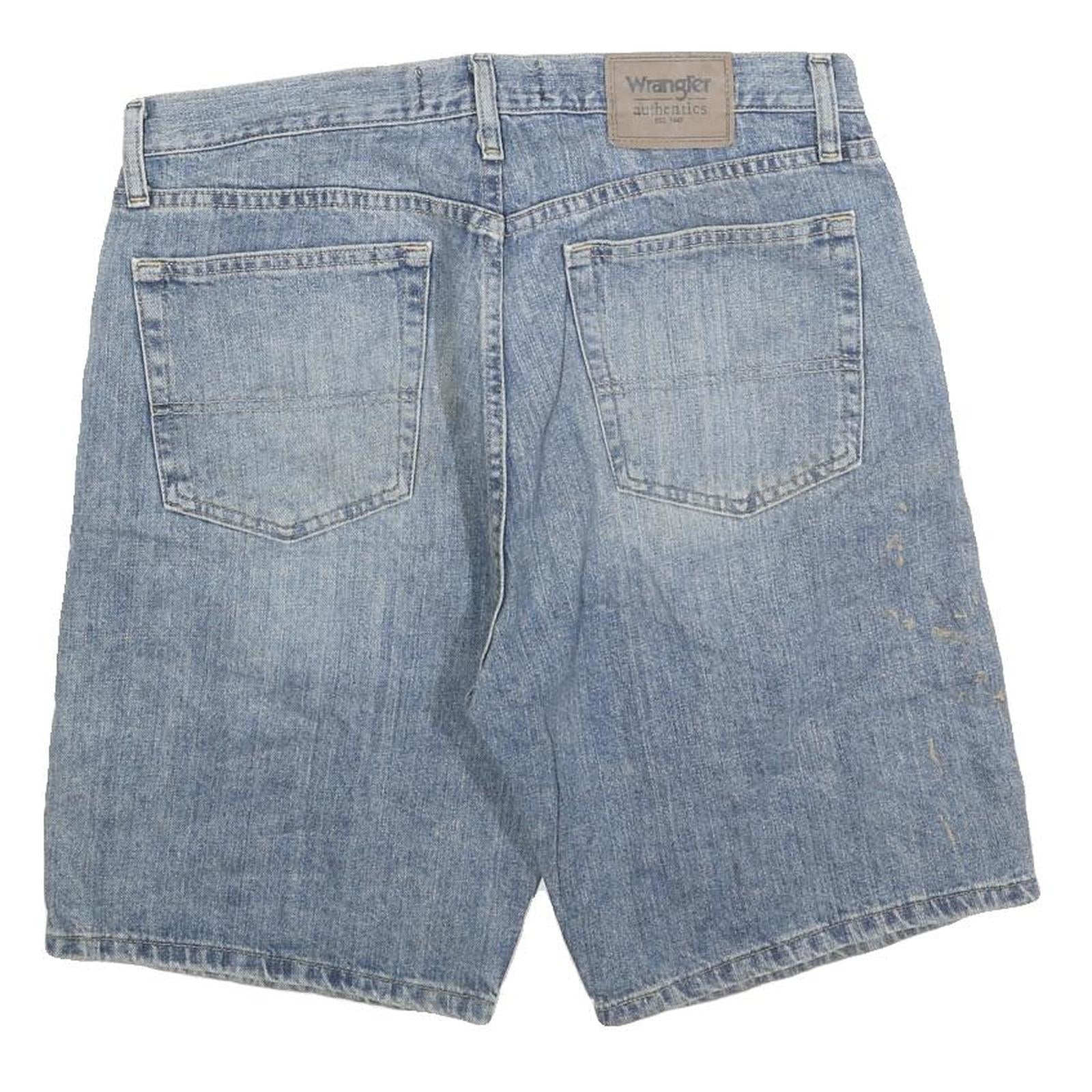 WRANGLER Mens Denim Blue Cotton Blend Casual Shorts M W33 Authentic Label