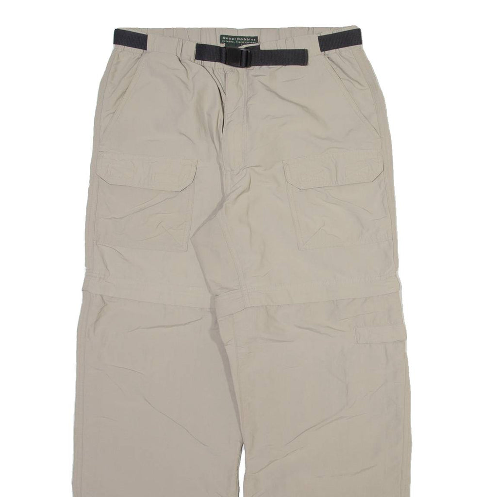 ROYAL ROBBINS Detachable Legs Mens Trousers Beige Relaxed Straight Nylon W29 L28