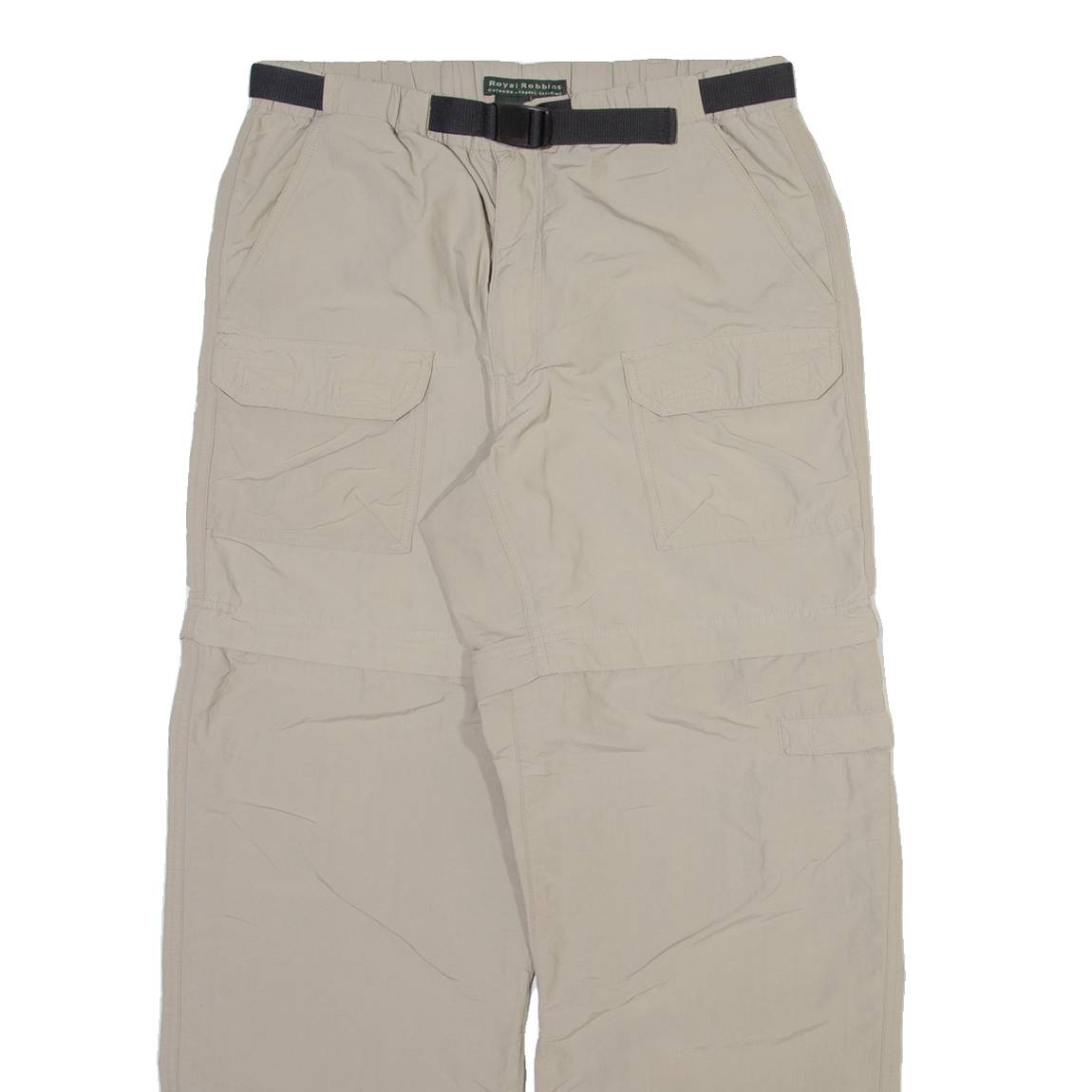 ROYAL ROBBINS Detachable Legs Mens Trousers Beige Relaxed Straight Nylon W29 L28