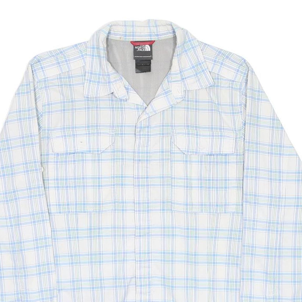 THE NORTH FACE Mens White & Blue Check Shirt S Lightweight Casual Outdoor