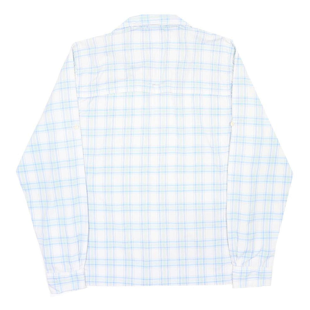 THE NORTH FACE Mens White & Blue Check Shirt S Lightweight Casual Outdoor