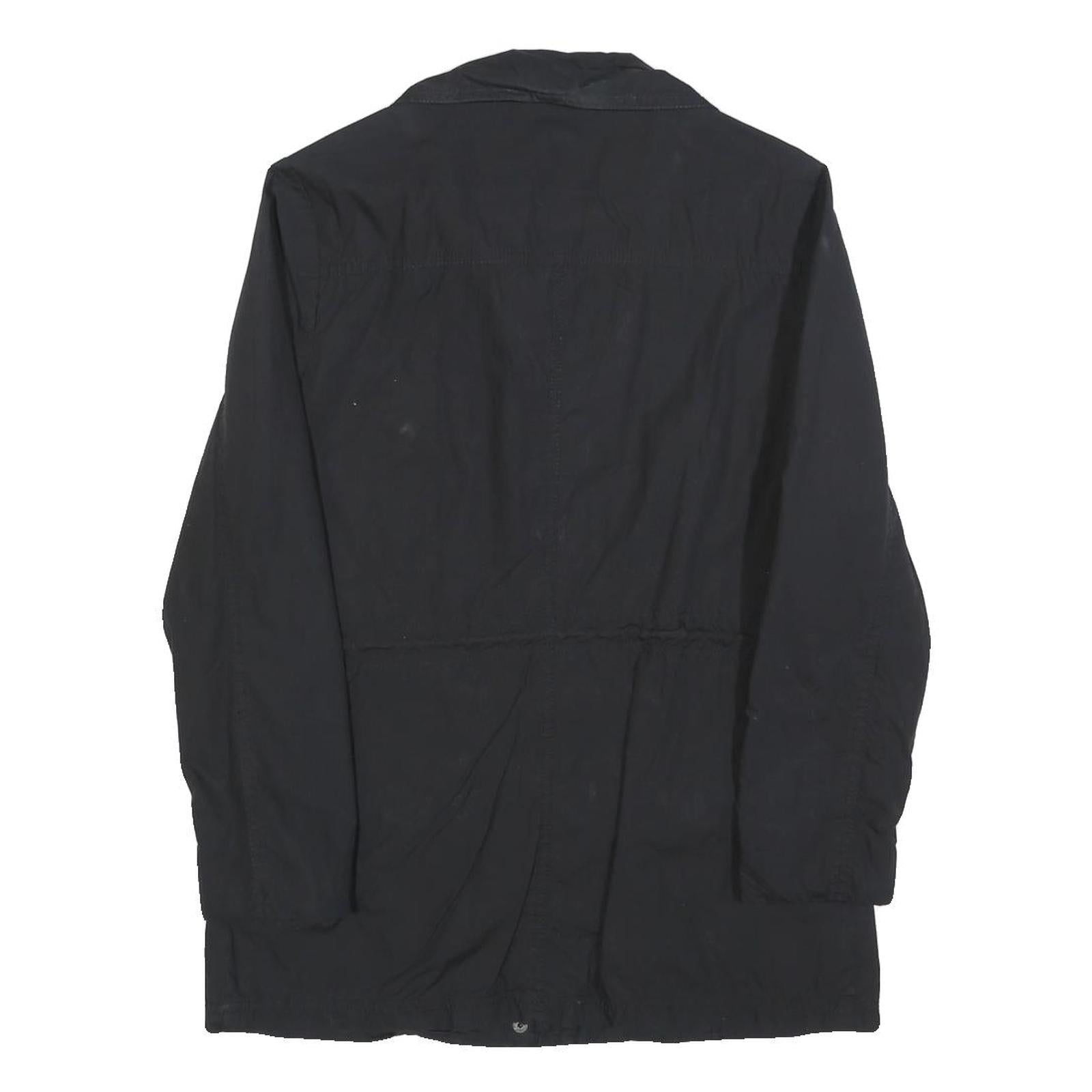 ELLEN AMBER Womens Black Jacket S Cotton Blend Zip Utility Casual Lightweight