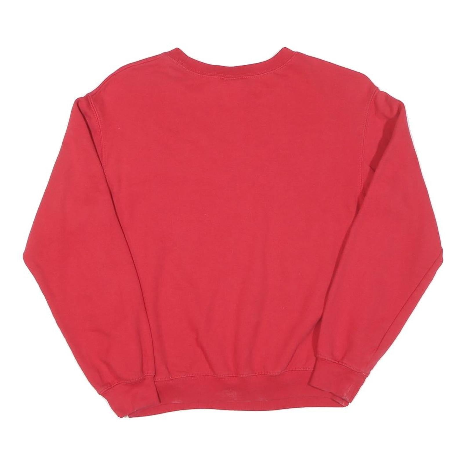 DISNEY Womens Red Mickey Crew Neck XS Cotton Sweatshirt Casual Pullover