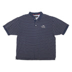 TOMMY HILFIGER Mens Blue Striped Short Sleeve Polo Shirt XL Cotton Jersey Band