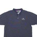 TOMMY HILFIGER Mens Blue Striped Short Sleeve Polo Shirt XL Cotton Jersey Band
