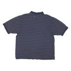TOMMY HILFIGER Mens Blue Striped Short Sleeve Polo Shirt XL Cotton Jersey Band