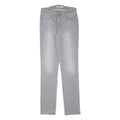 LEVI'S Womens Slim Grey Denim Light Wash Jeans W26 L30 Straight Cotton Blend Zip
