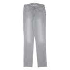 LEVI'S Womens Slim Grey Denim Light Wash Jeans W26 L30 Straight Cotton Blend Zip