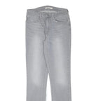 LEVI'S Womens Slim Grey Denim Light Wash Jeans W26 L30 Straight Cotton Blend Zip
