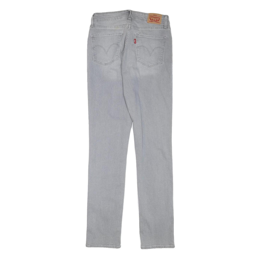 LEVI'S Womens Slim Grey Denim Light Wash Jeans W26 L30 Straight Cotton Blend Zip
