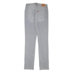 LEVI'S Womens Slim Grey Denim Light Wash Jeans W26 L30 Straight Cotton Blend Zip