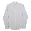LACOSTE Mens White & Blue Checked Shirt M Button Down Collar Long Sleeve Cotton
