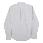 LACOSTE Mens White & Blue Checked Shirt M Button Down Collar Long Sleeve Cotton