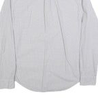 LACOSTE Mens White & Blue Checked Shirt M Button Down Collar Long Sleeve Cotton