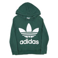 ADIDAS Womens Green Hoodie UK 6 Cotton Blend Pullover Classic Logo Sweatshirt