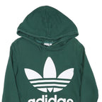 ADIDAS Womens Green Hoodie UK 6 Cotton Blend Pullover Classic Logo Sweatshirt