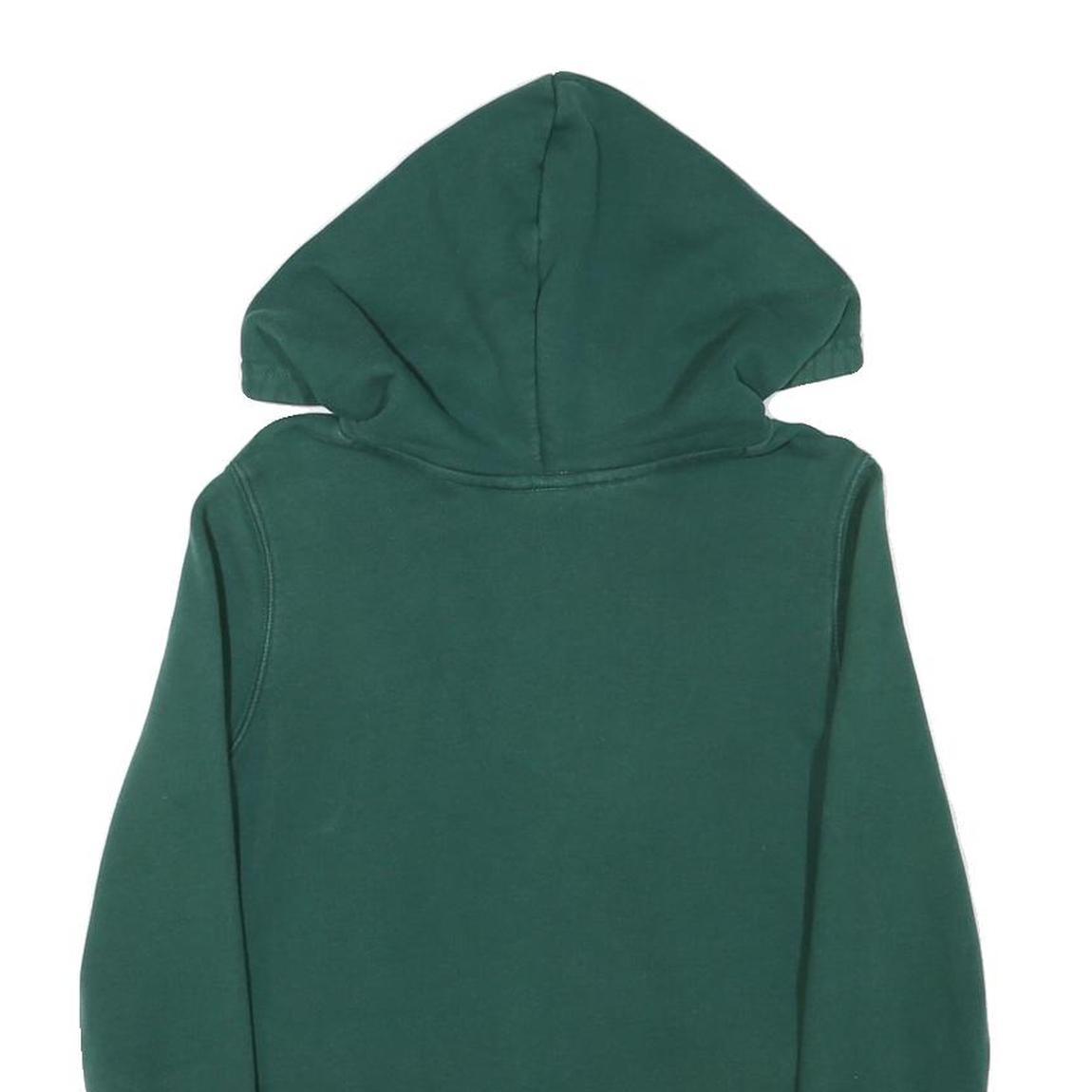 ADIDAS Womens Green Hoodie UK 6 Cotton Blend Pullover Classic Logo Sweatshirt