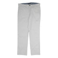 TOMMY HILFIGER Mens Cotton Beige Regular Straight Trousers W34 L31 Casual Wear