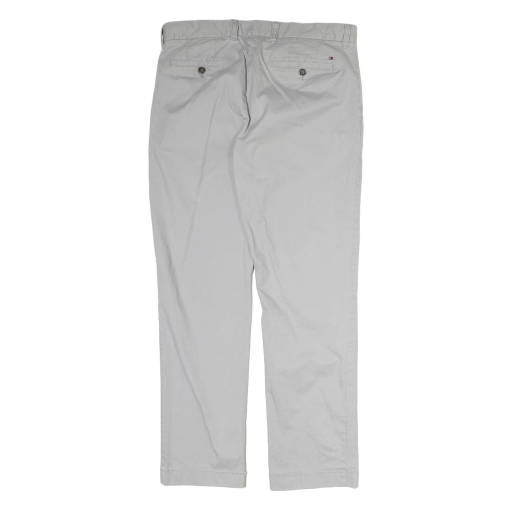 TOMMY HILFIGER Mens Cotton Beige Regular Straight Trousers W34 L31 Casual Wear