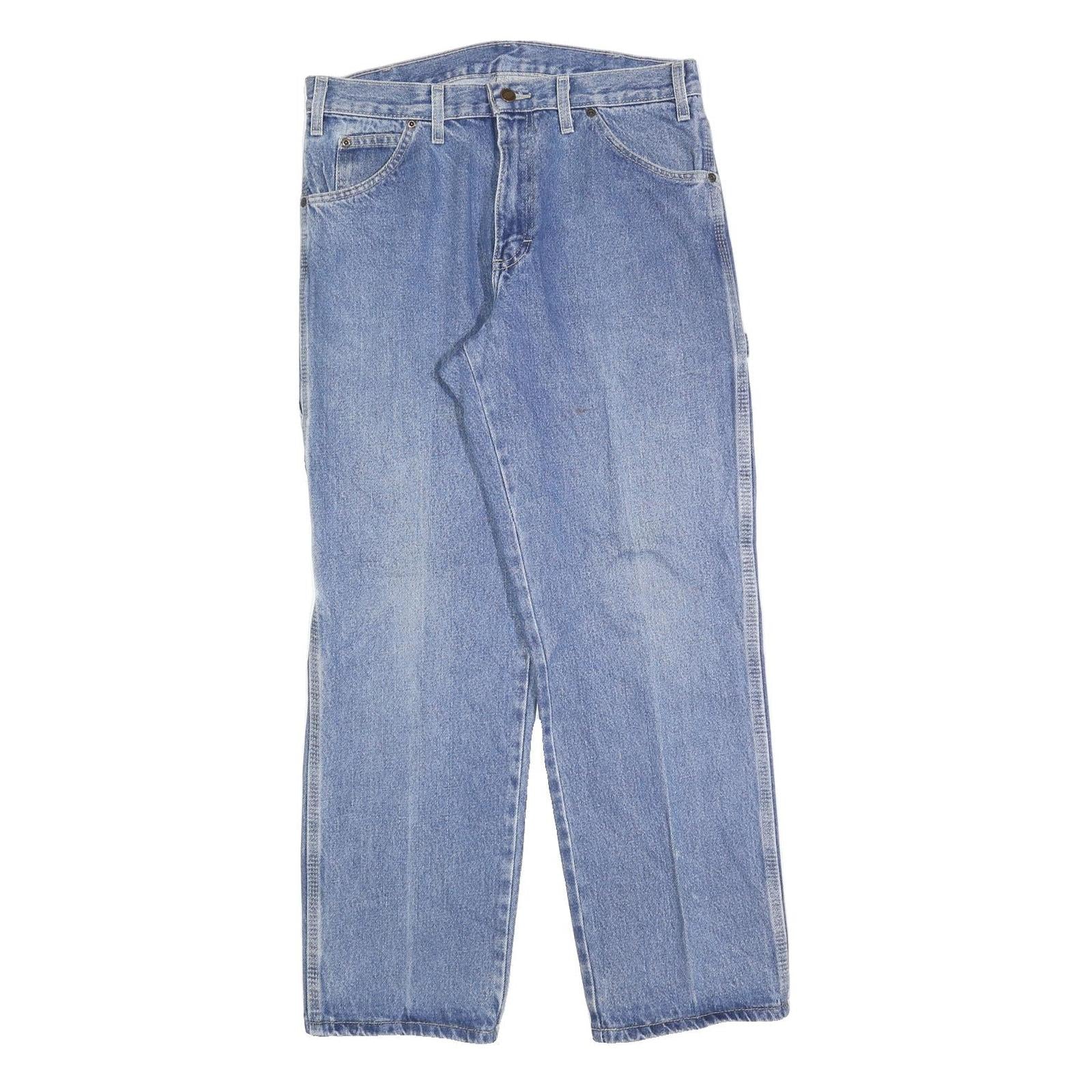 DICKIES Mens Jeans Blue Regular Straight Denim Medium W32 L30 Workwear