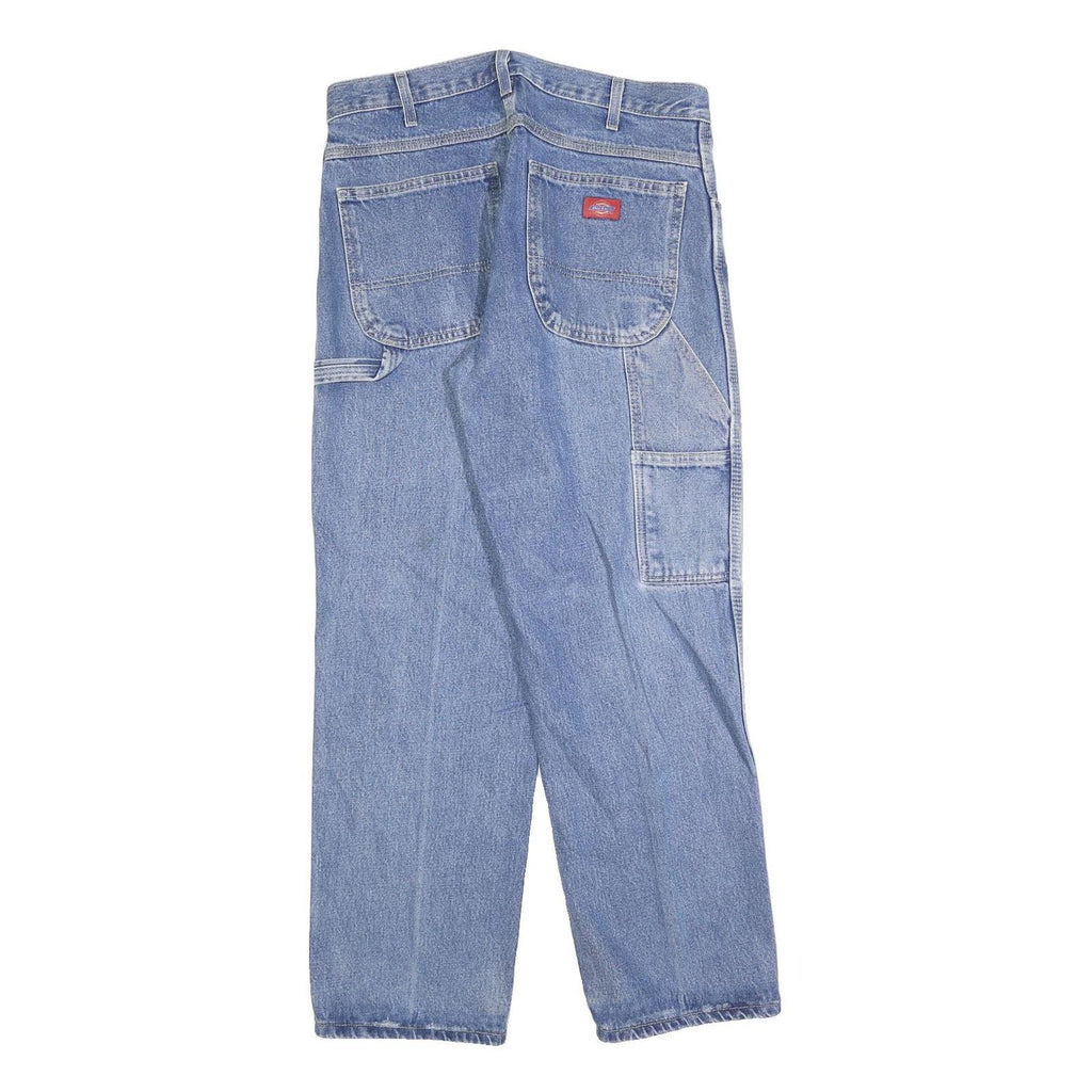 DICKIES Mens Jeans Blue Regular Straight Denim Medium W32 L30 Workwear