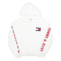 TOMMY JEANS Womens White Flag Graphic Pullover Hoodie S Cotton Casual