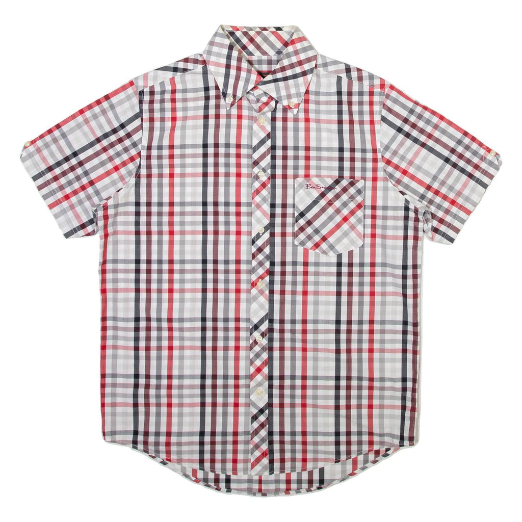 BEN SHERMAN Mens Shirt White Check M