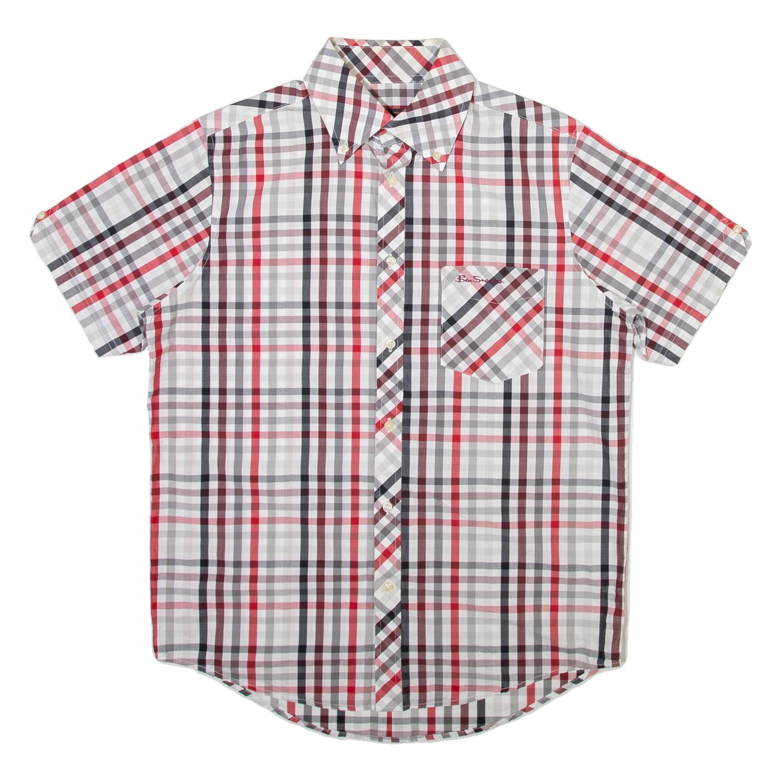 BEN SHERMAN Mens Shirt White Check M