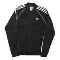 ADIDAS Mens Black & White Sports Track Jacket M Polyester Blend Zip Classic