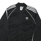 ADIDAS Mens Black & White Sports Track Jacket M Polyester Blend Zip Classic