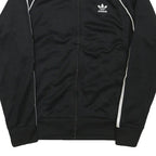 ADIDAS Mens Black & White Sports Track Jacket M Polyester Blend Zip Classic
