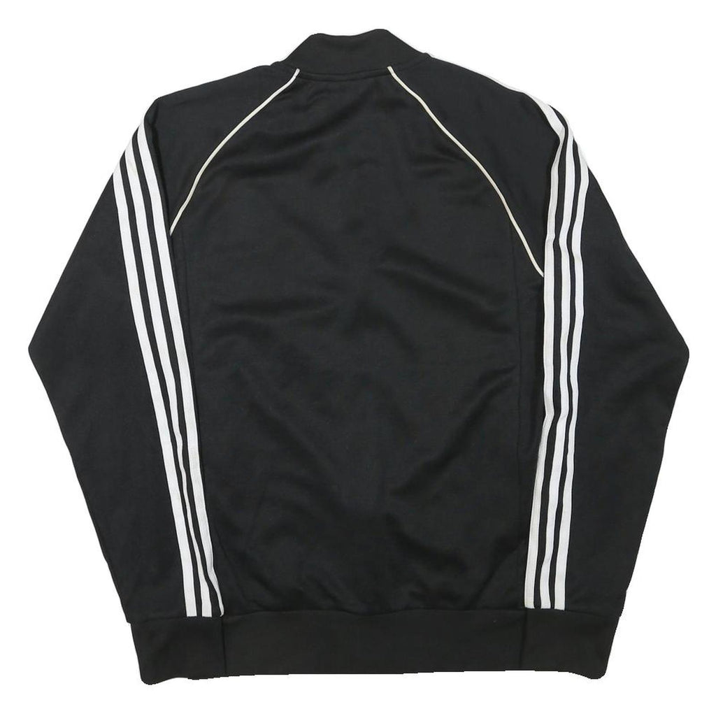 ADIDAS Mens Black & White Sports Track Jacket M Polyester Blend Zip Classic