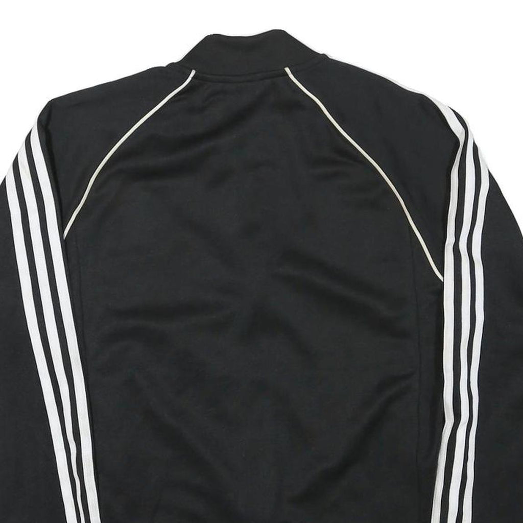ADIDAS Mens Black & White Sports Track Jacket M Polyester Blend Zip Classic