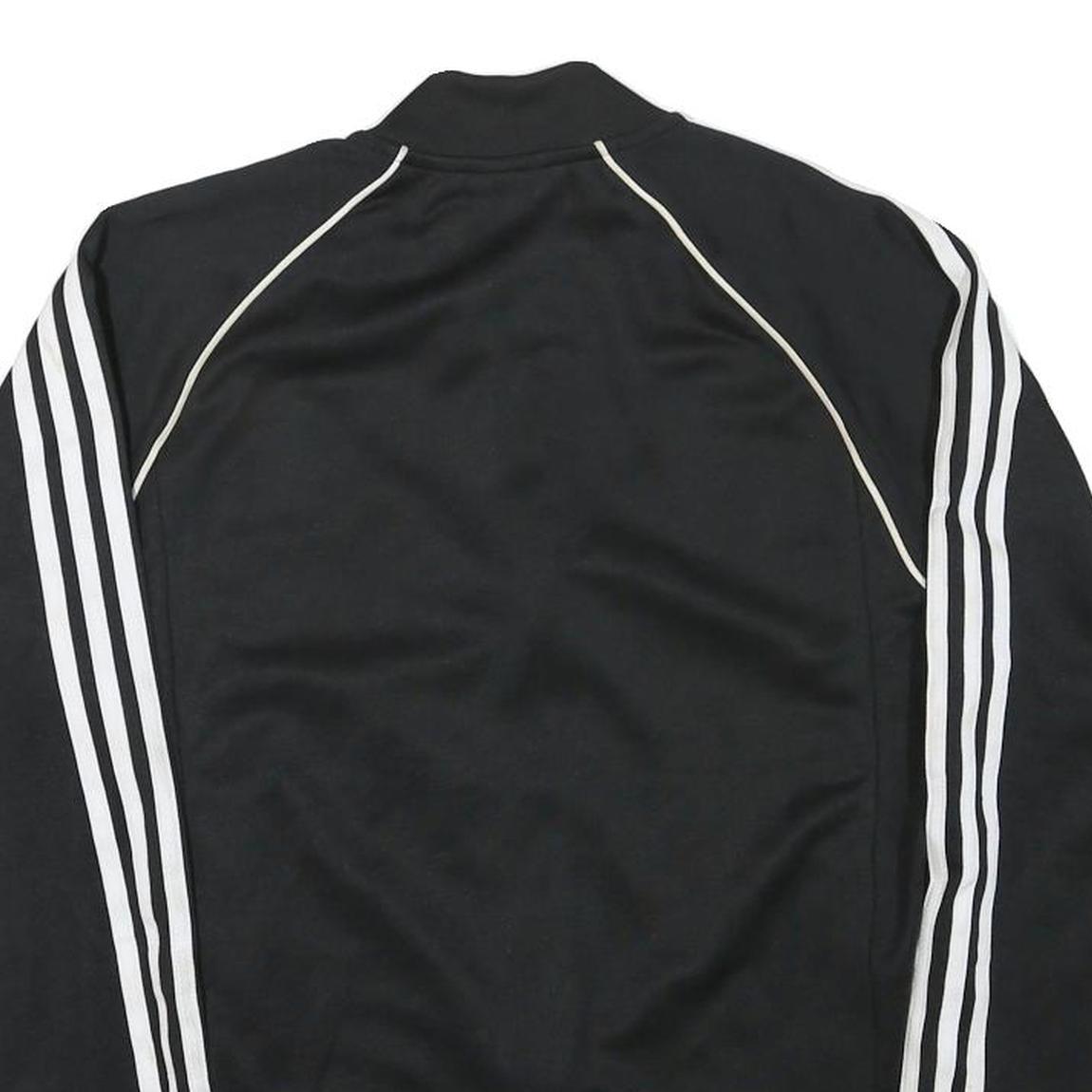 ADIDAS Mens Black & White Sports Track Jacket M Polyester Blend Zip Classic