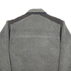 WIKLAND Mens Grey Quilted Synthetic Zip Jacket L Fleece Patterned Hem Outdoor