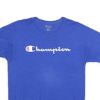 CHAMPION Mens Blue Graphic T-Shirt M Short Sleeve Crew Neck Cotton Blend