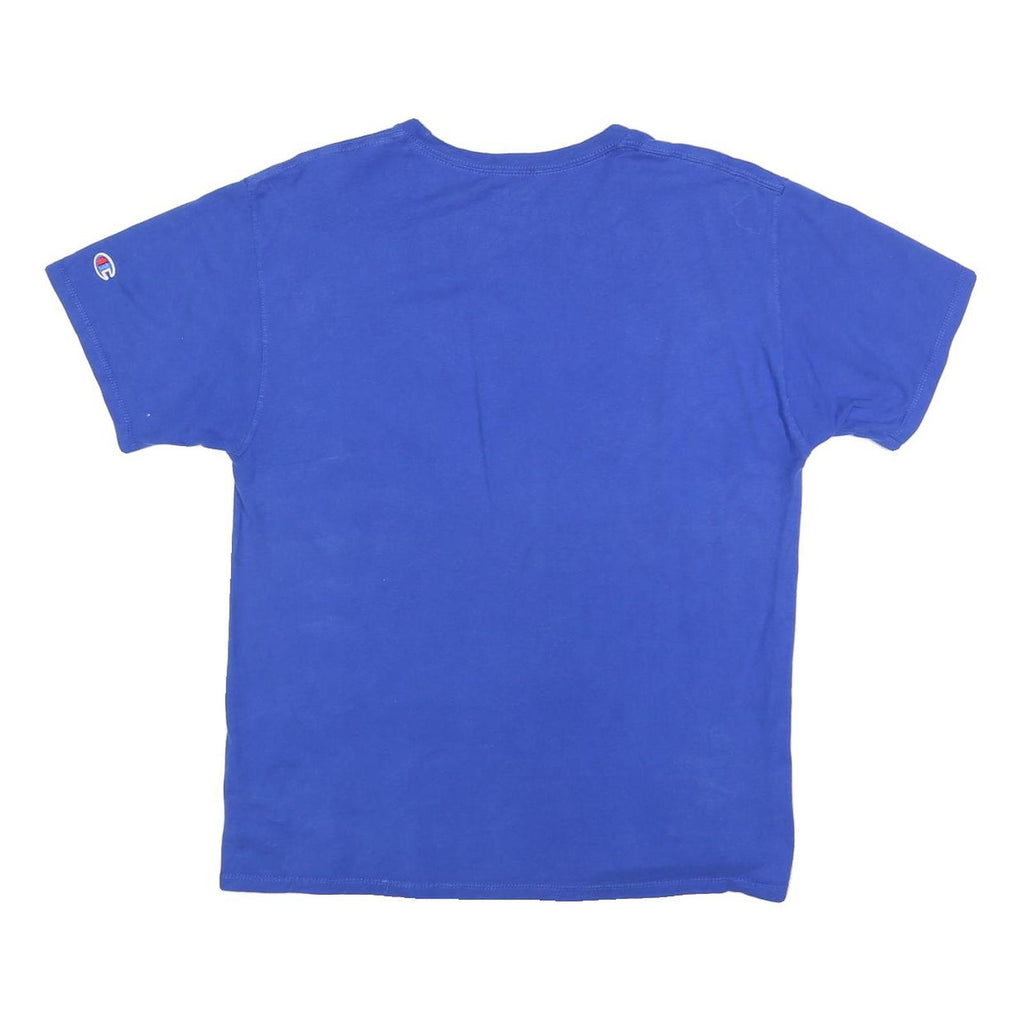 CHAMPION Mens Blue Graphic T-Shirt M Short Sleeve Crew Neck Cotton Blend