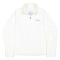 COLUMBIA Womens White Outdoor Jacket L Polyester Blend Plain Zip Lightweight