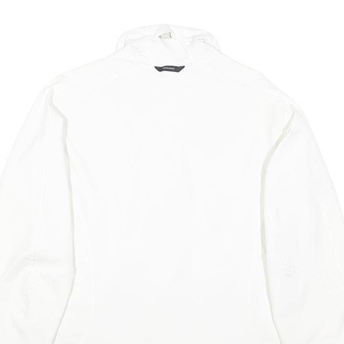 COLUMBIA Womens White Outdoor Jacket L Polyester Blend Plain Zip Lightweight