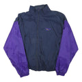 REEBOK Mens Navy & Purple Sports Track Jacket L Polyester Blend Colourblock