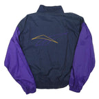 REEBOK Mens Navy & Purple Sports Track Jacket L Polyester Blend Colourblock