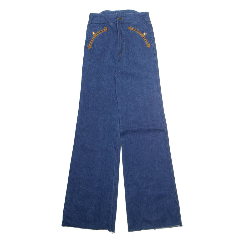 Womens Jeans Blue Regular Wide-Leg W24 L36