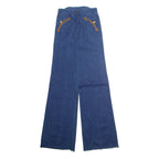 Womens Jeans Blue Regular Wide-Leg W24 L36