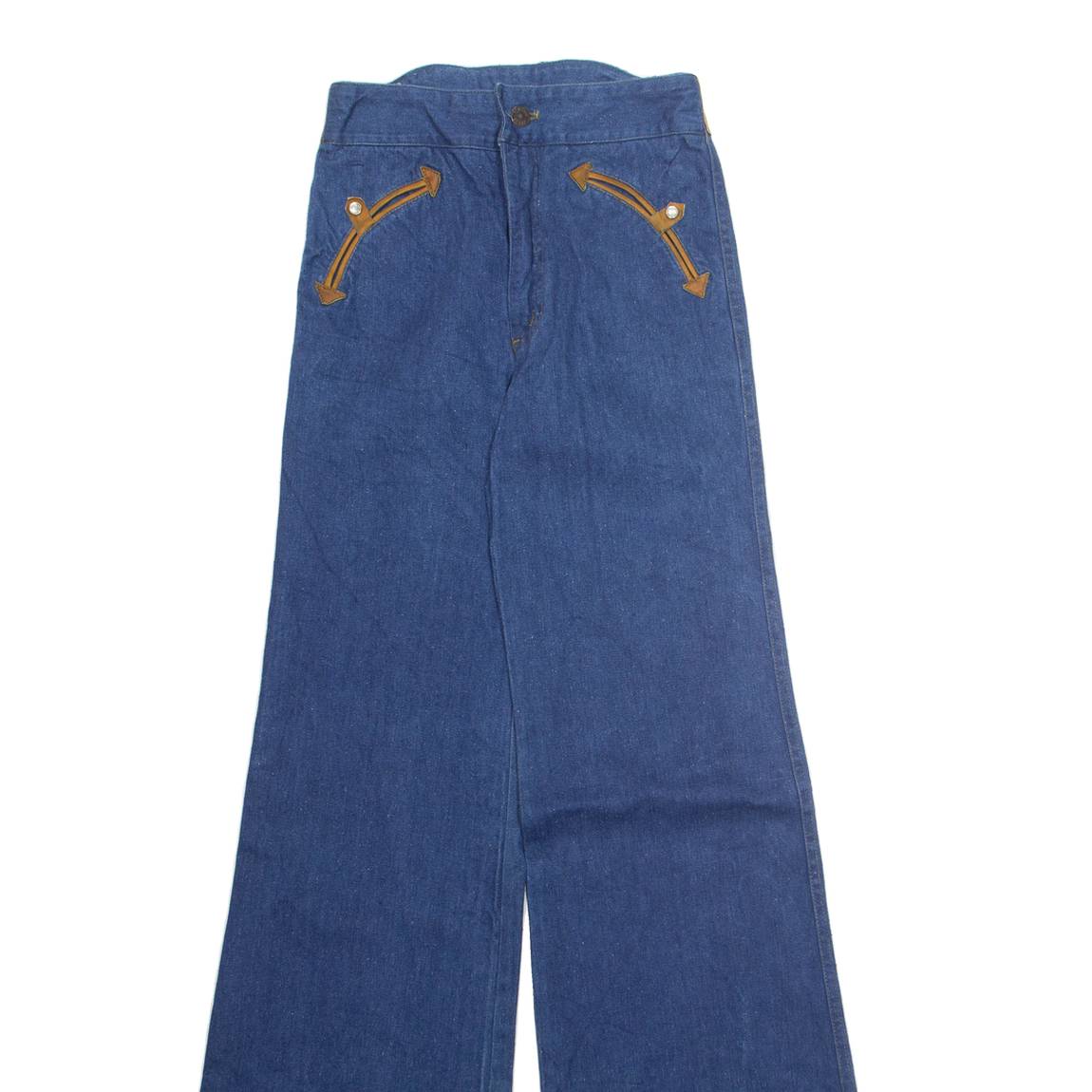 Womens Jeans Blue Regular Wide-Leg W24 L36
