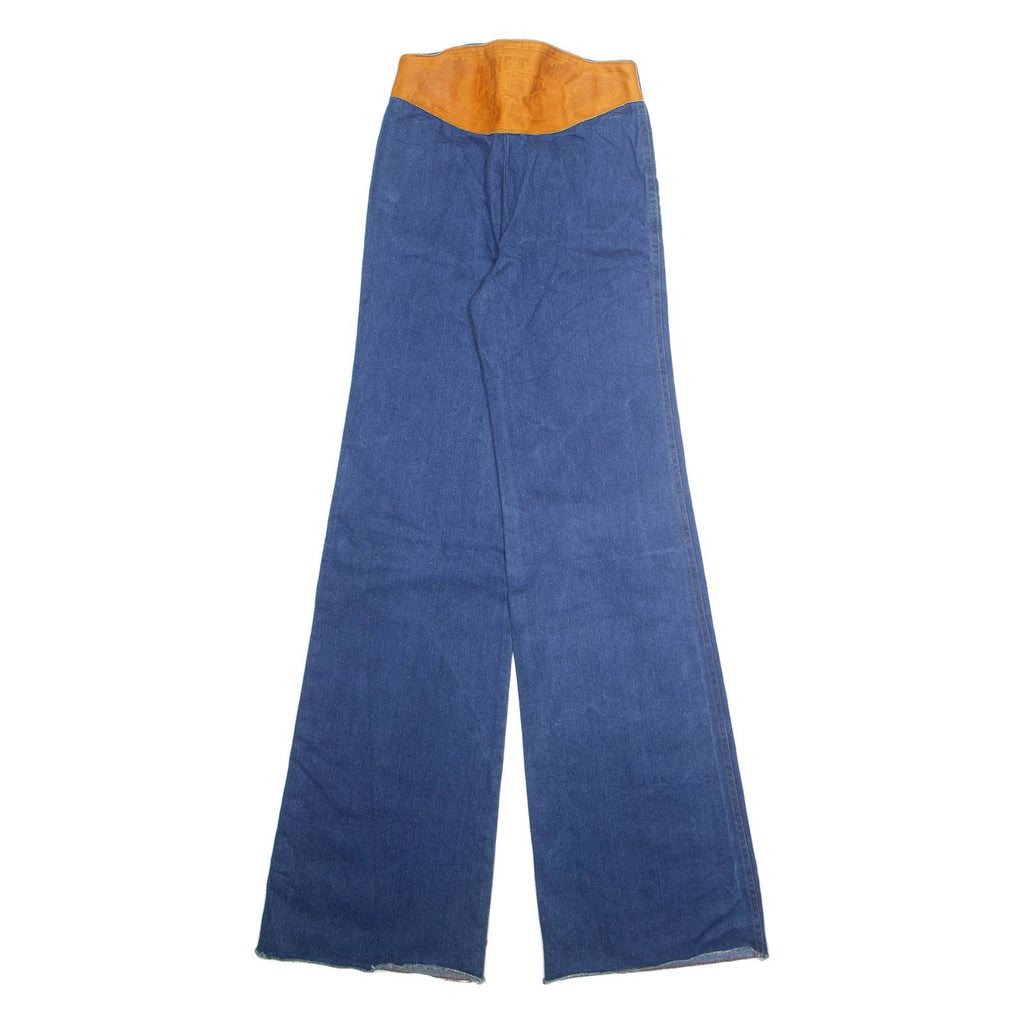 Womens Jeans Blue Regular Wide-Leg W24 L36